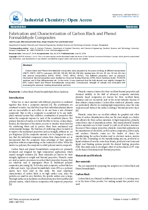 (PDF) Fabrication and Characterization of Carbon Black and Phenol ...