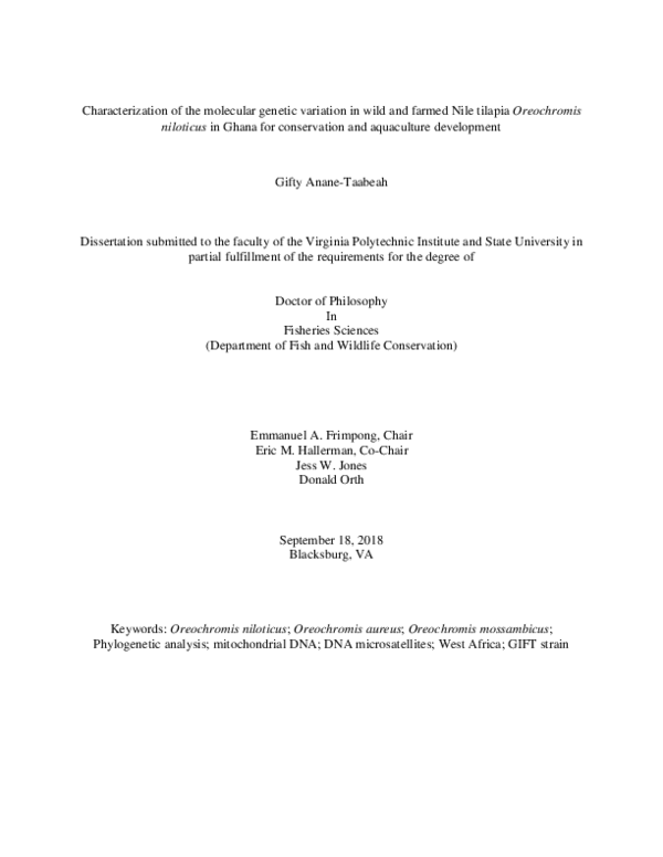 (PDF) Characterization of the molecular genetic variation in wild and ...