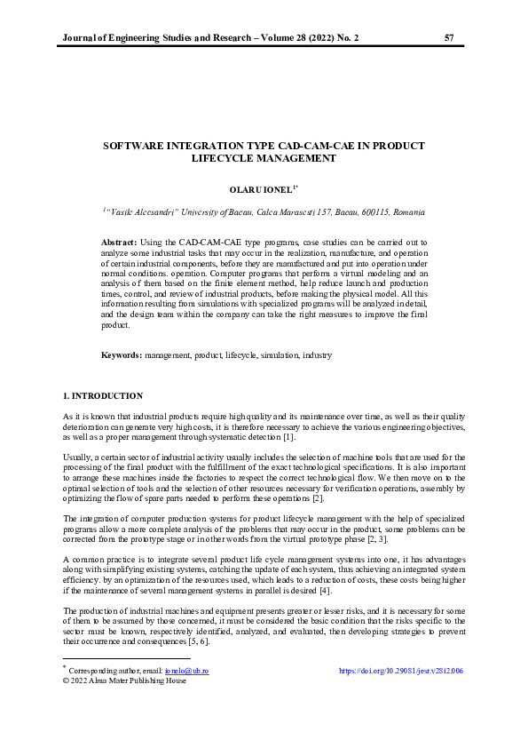 (PDF) Software Integration Type Cad-Cam-Cae in Product Lifecycle Management