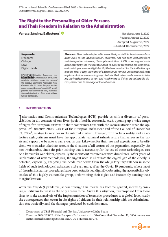 (PDF) The Right to the Personality of Older Persons and Their Freedom ...