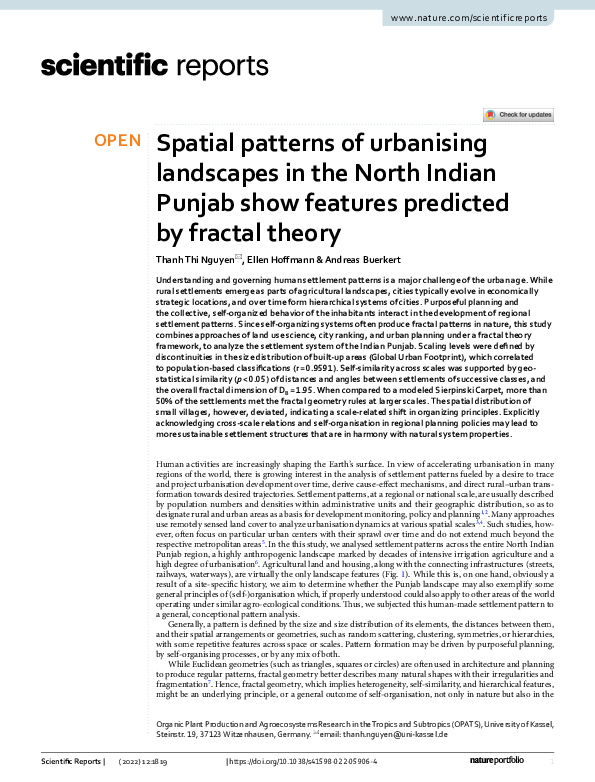 (PDF) Spatial patterns of urbanising landscapes in the North Indian ...