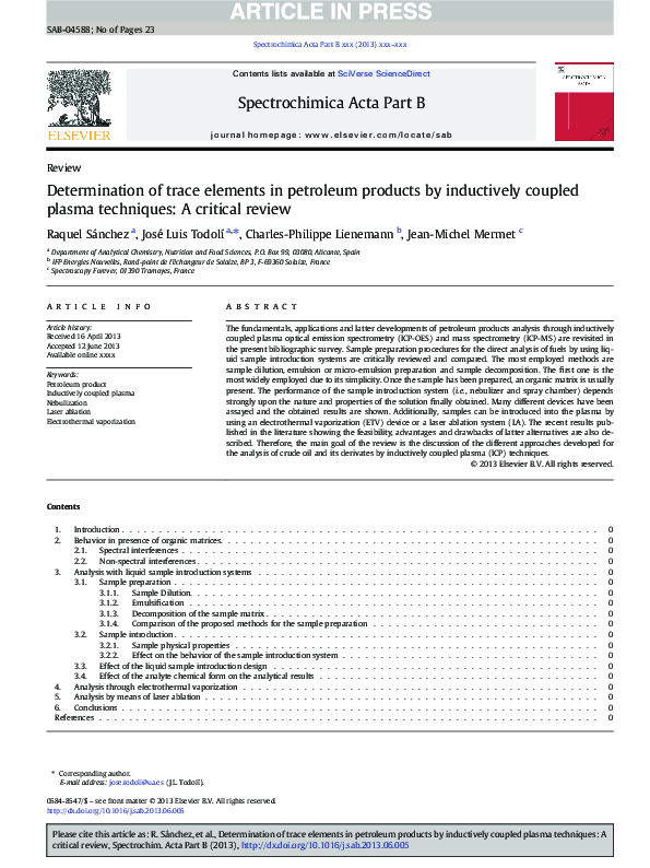 (PDF) Determination of trace elements in petroleum products by ...