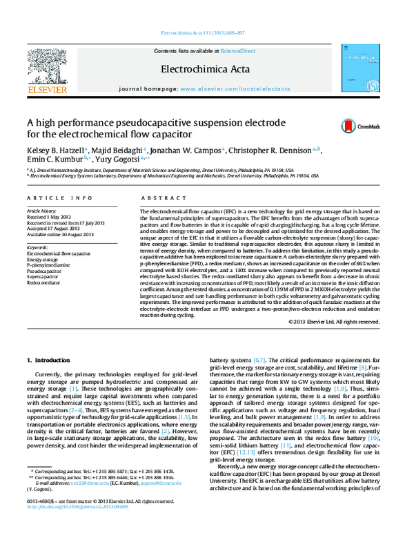 (PDF) A high performance pseudocapacitive suspension electrode for the ...