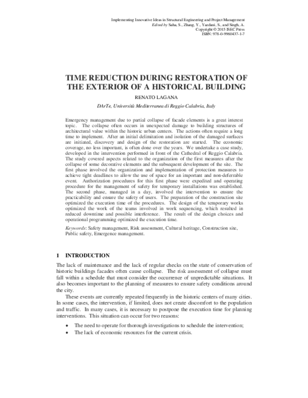 (PDF) Time Reduction During Restoration of the Exterior of a Historical ...