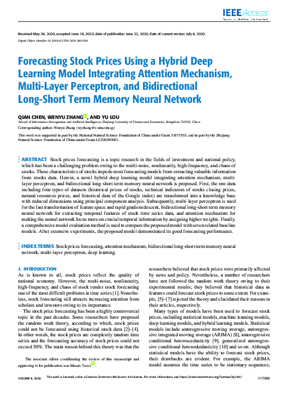 (PDF) Forecasting Stock Prices Using a Hybrid Deep Learning Model ...