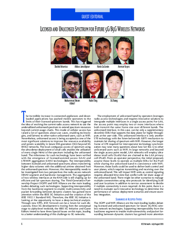 (PDF) Licensed and Unlicensed Spectrum for Future 5G/B5G Wireless Networks