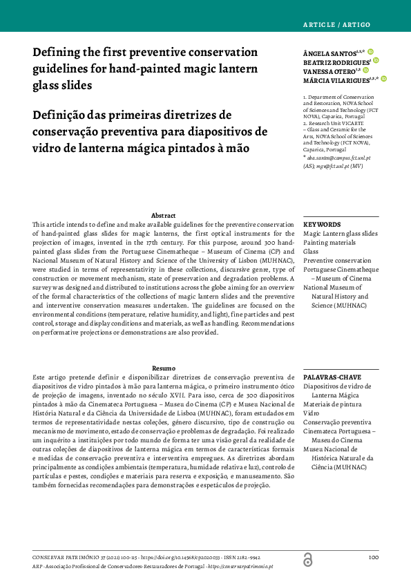 (PDF) Defining the first preventive conservation guidelines for hand ...