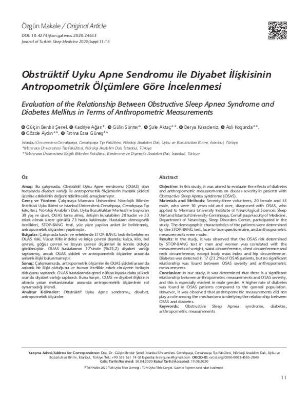 (PDF) Evaluation of the Relationship Between Obstructive Sleep Apnea ...