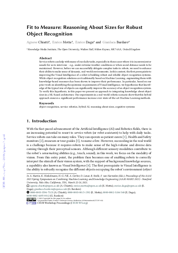 (PDF) Fit to Measure: Reasoning about Sizes for Robust Object Recognition