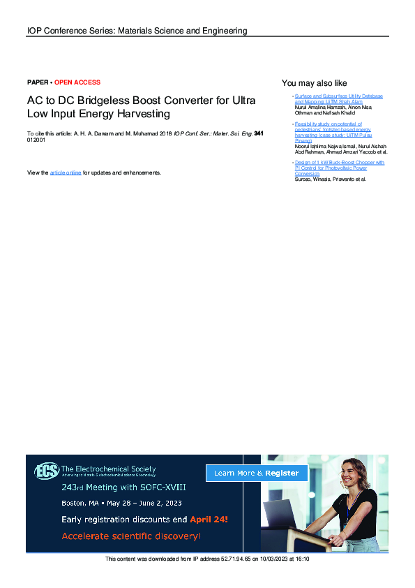(PDF) AC to DC Bridgeless Boost Converter for Ultra Low Input Energy ...
