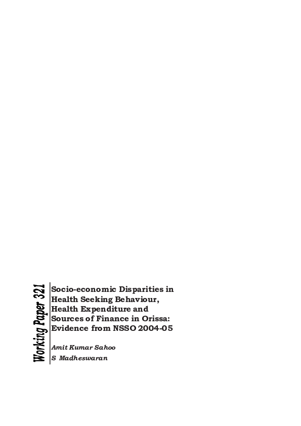 (PDF) Socio-economic Disparities in Health Care Seeking Behaviour ...