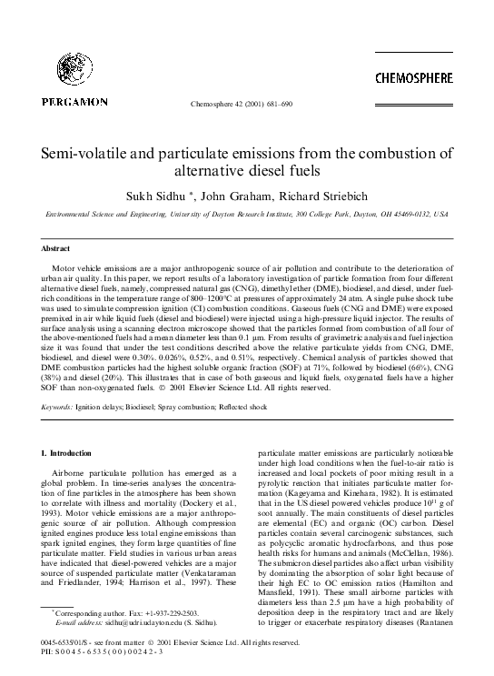 (PDF) Semi-volatile and particulate emissions from the combustion of ...