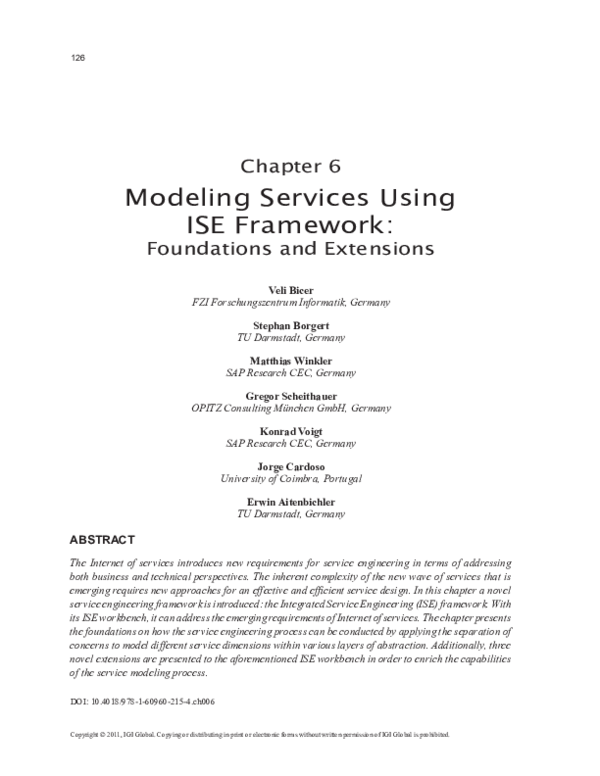 (PDF) Modeling Services Using ISE Framework