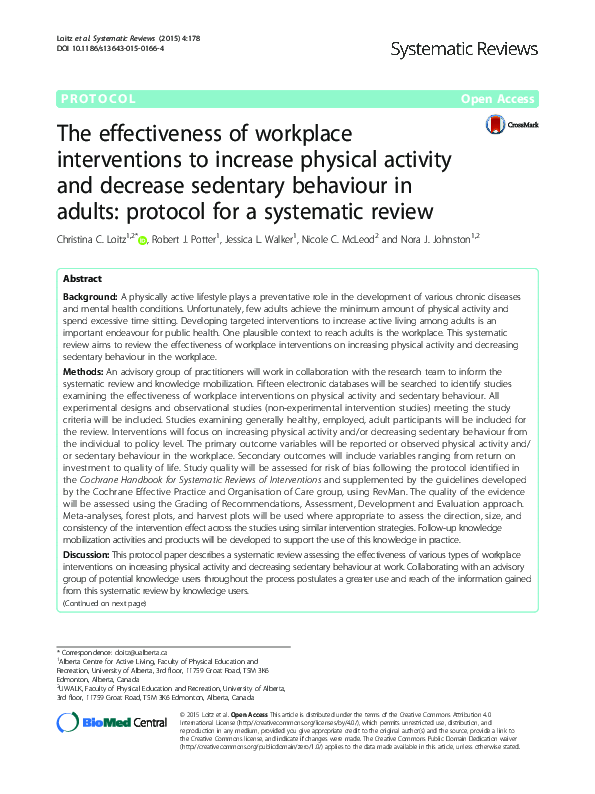 (PDF) The effectiveness of workplace interventions to increase physical ...