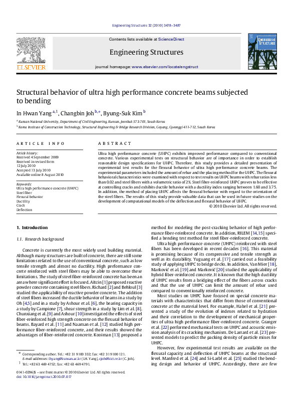 (PDF) Structural behavior of ultra high performance concrete beams ...