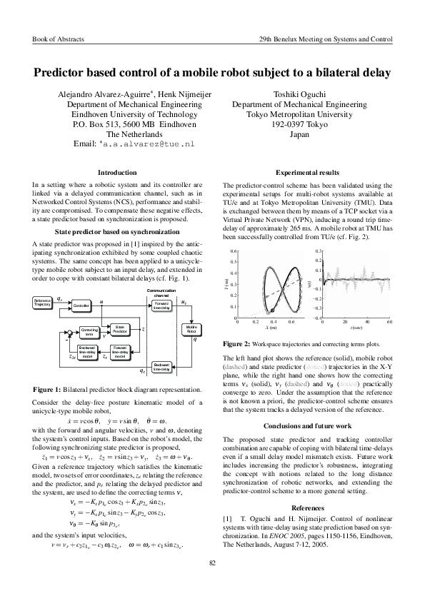(PDF) Nonlinear Smith-predictor based control strategy for a unicycle ...