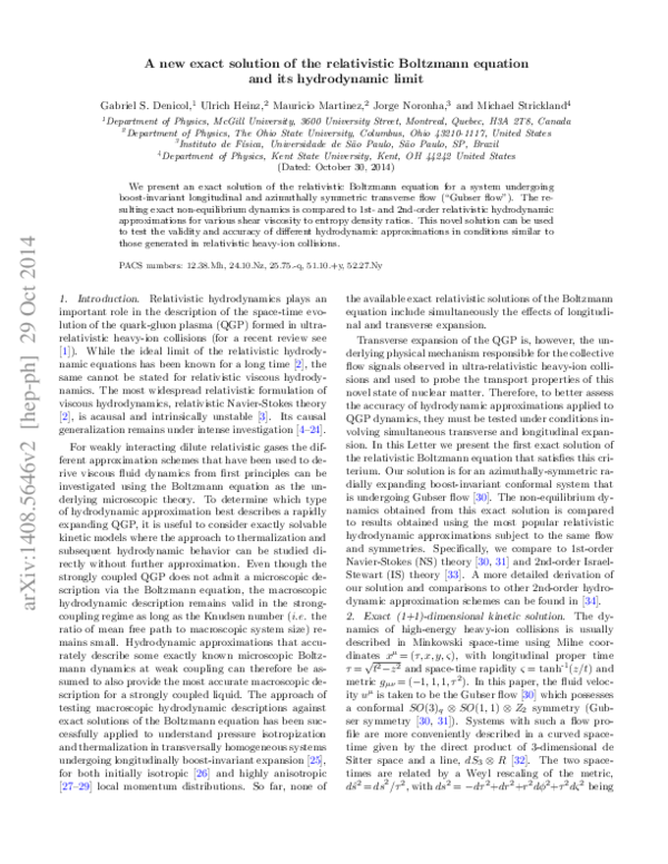 (PDF) New exact solution of the relativistic Boltzmann equation and its ...