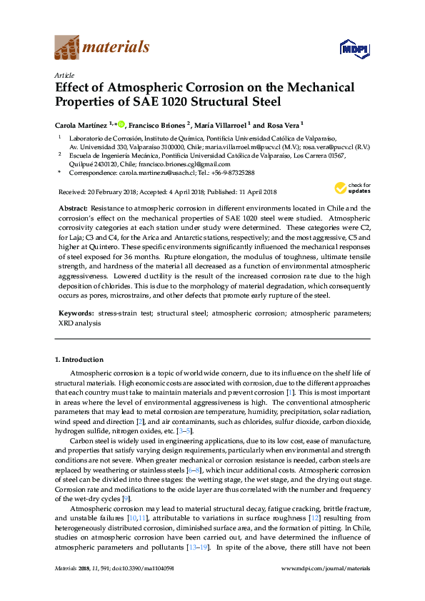 (PDF) Effect of atmospheric corrosion on the mechanical properties of ...