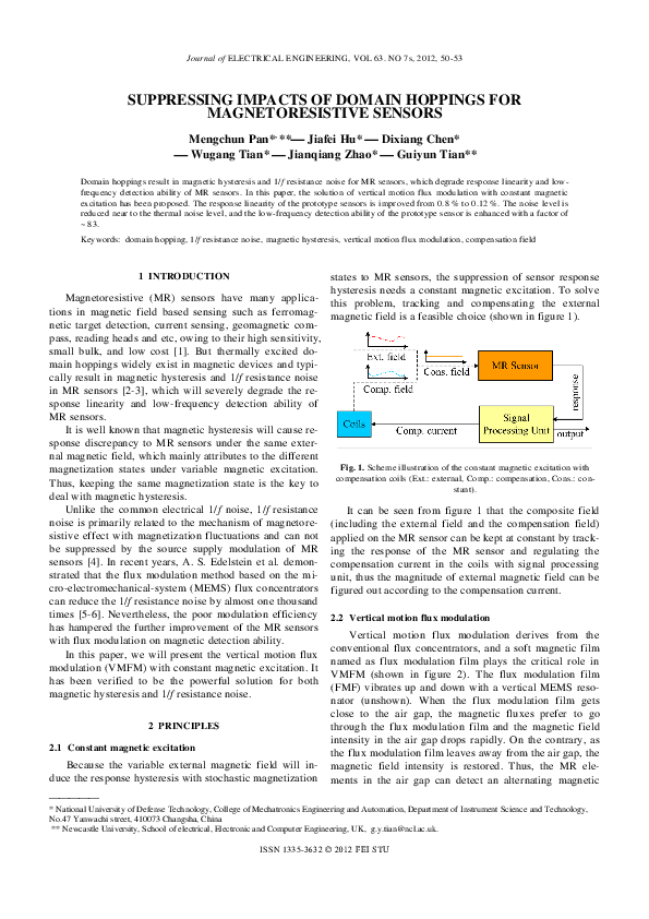 (PDF) Suppressing Impacts of Domain Hoppings for Magnetoresistive Sensors