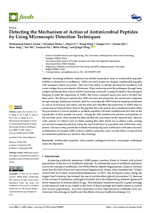 (PDF) Detecting the Mechanism of Action of Antimicrobial Peptides by ...
