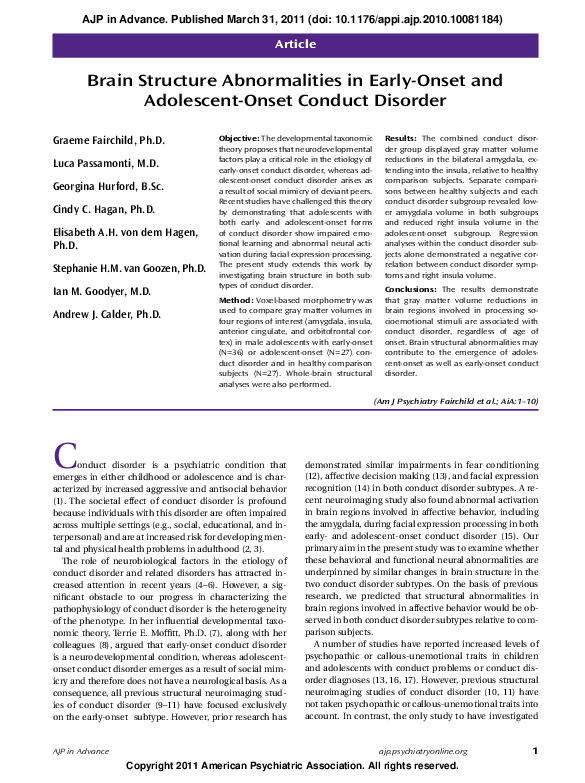 (PDF) Brain Structure Abnormalities in Early-Onset and Adolescent-Onset ...