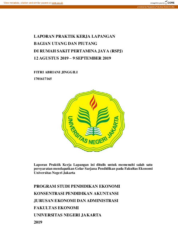 (PDF) Laporan Praktik Kerja Lapangan Bagian Utang Dan Piutang DI Rumah ...