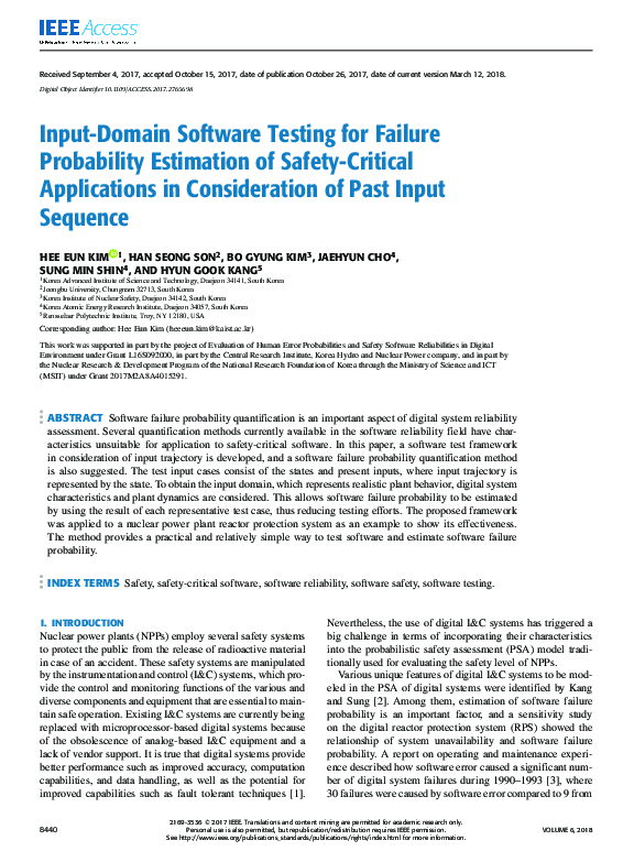 (PDF) Input-Domain Software Testing for Failure Probability Estimation ...