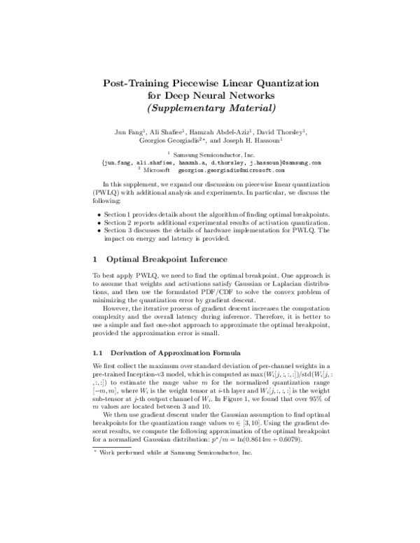 (PDF) Post-training Piecewise Linear Quantization for Deep Neural Networks