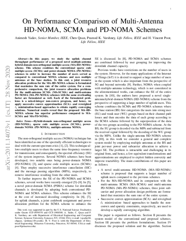 (PDF) On Performance Comparison of Multi-Antenna HD-NOMA, SCMA, and PD ...