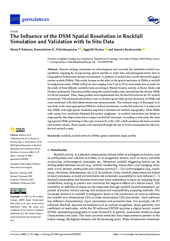 (PDF) The Influence of the DSM Spatial Resolution in Rockfall ...