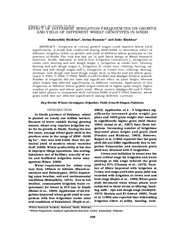 (PDF) Effect of different irrigation frequiencies on growth and yield ...