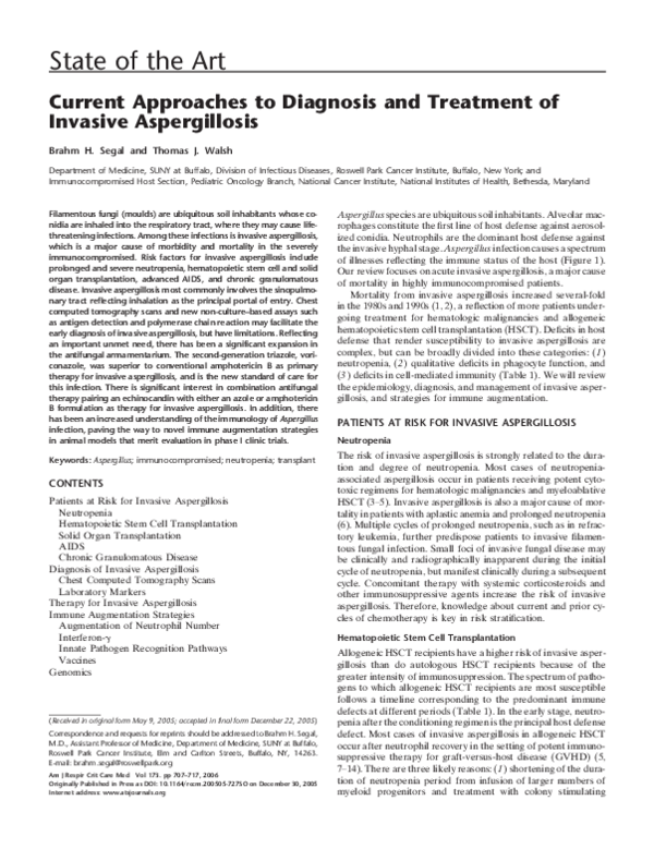 (PDF) Current Approaches to Diagnosis and Treatment of Invasive ...