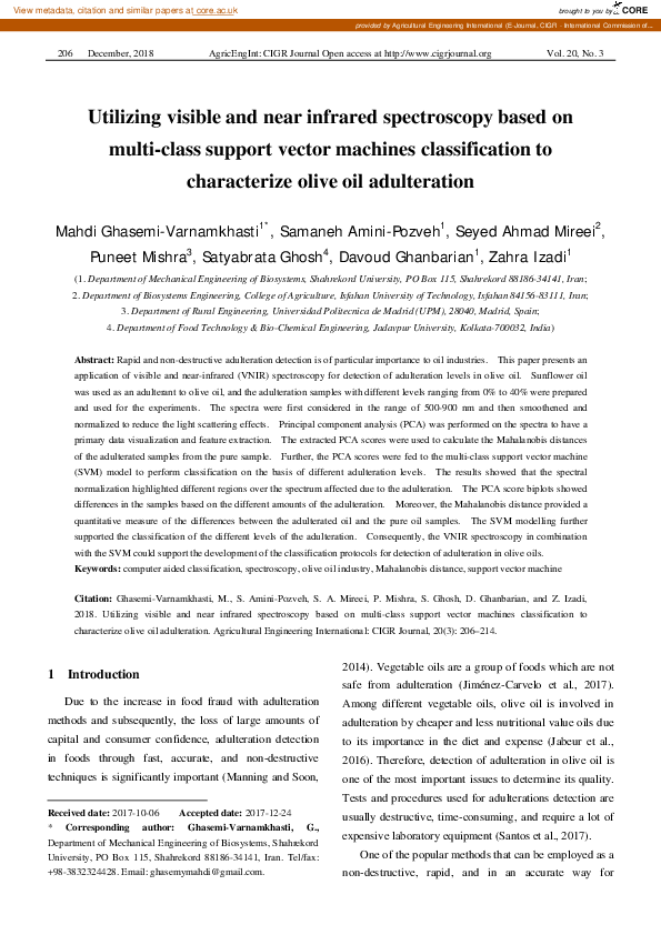 (PDF) Utilizing visible and near infrared spectroscopy based on multi ...
