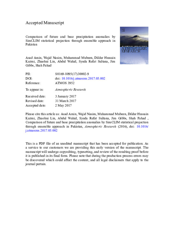 (PDF) Comparison of future and base precipitation anomalies by SimCLIM ...