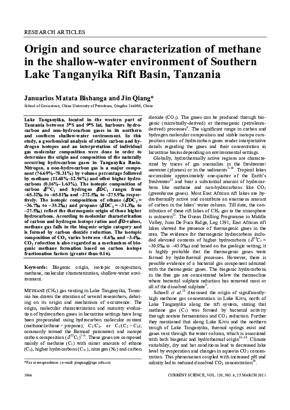 (PDF) Origin and Source Characterization of Methane in the Shallow ...