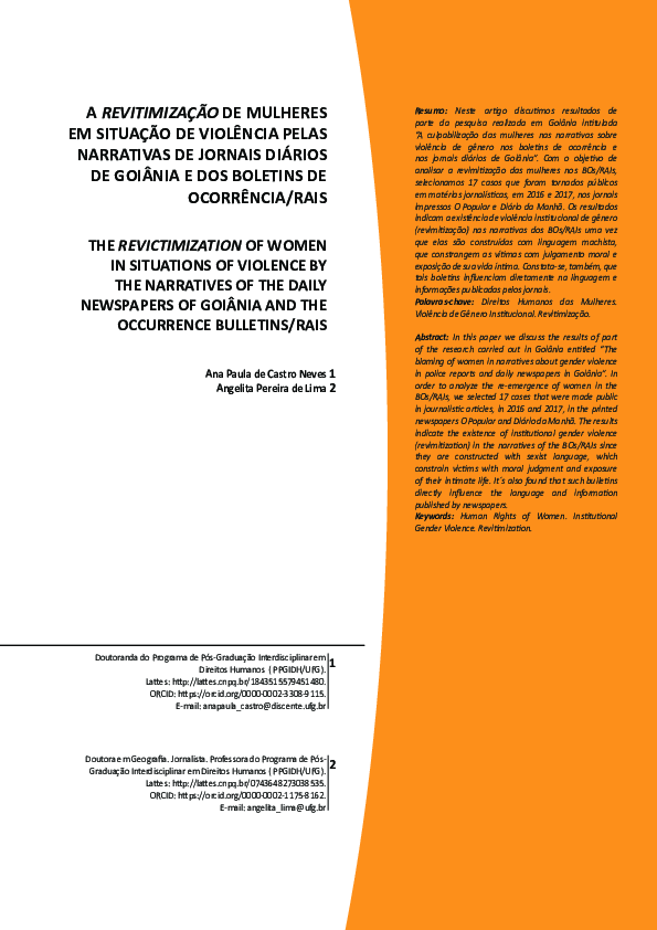 (PDF) THE REVICTIMIZATION OF WOMEN IN SITUATIONS OF VIOLENCE BY THE ...