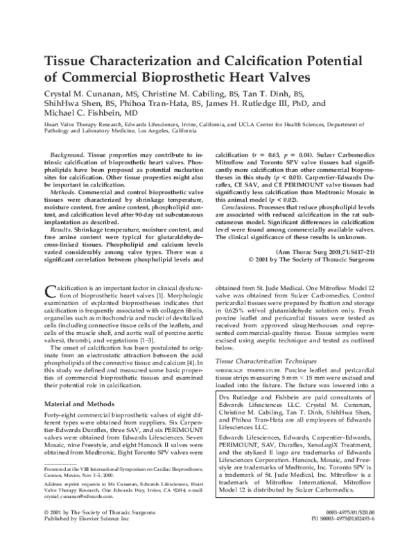 (PDF) Tissue characterization and calcification potential of commercial ...