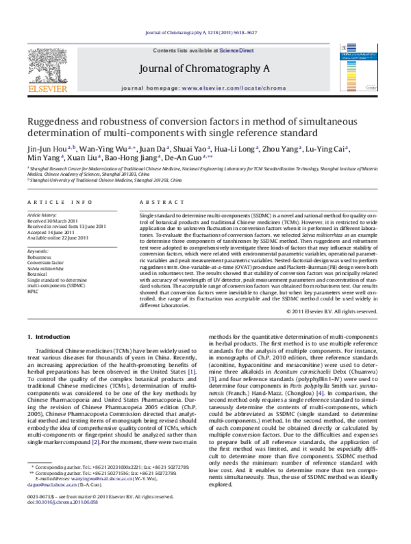 (PDF) Ruggedness and robustness of conversion factors in method of ...