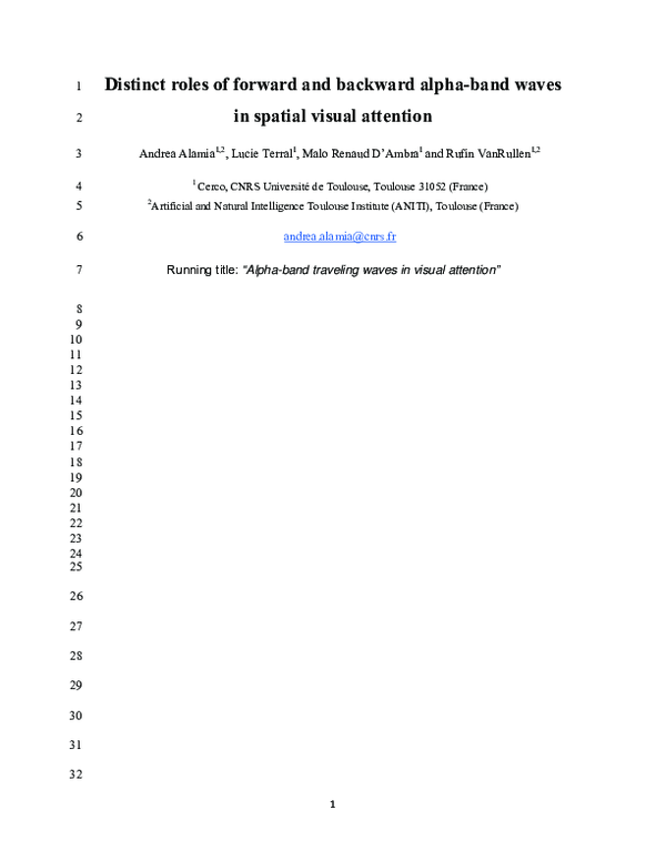 (PDF) Distinct roles of forward and backward alpha-band waves in ...