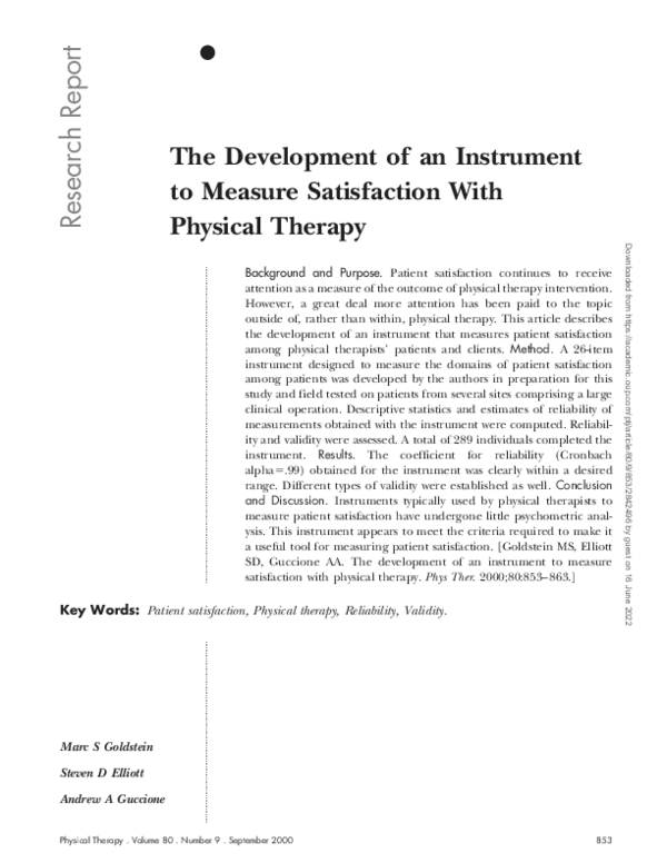 (PDF) The Development of an Instrument to Measure Satisfaction With ...