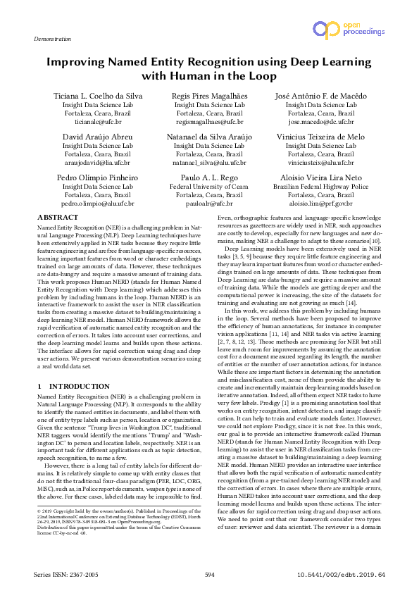 (PDF) Improving Named Entity Recognition using Deep Learning with Human ...