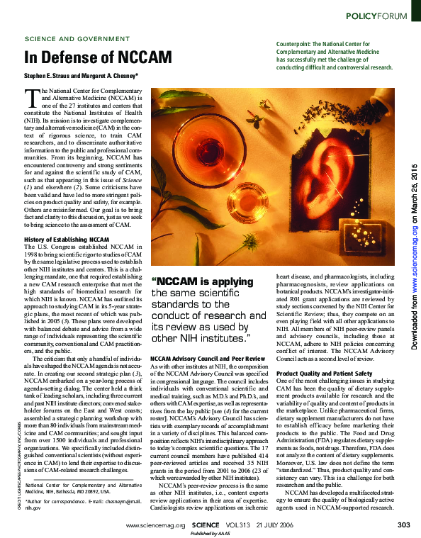 (PDF) In Defense of NCCAM