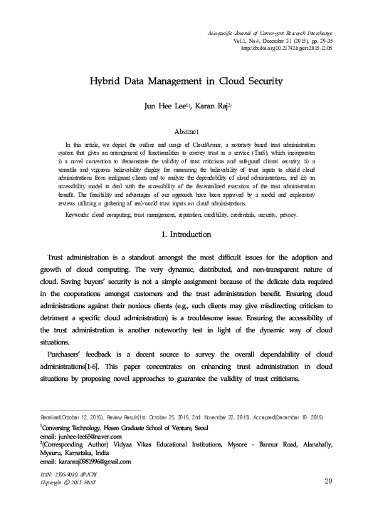 (PDF) Hybrid Data Management in Cloud Security