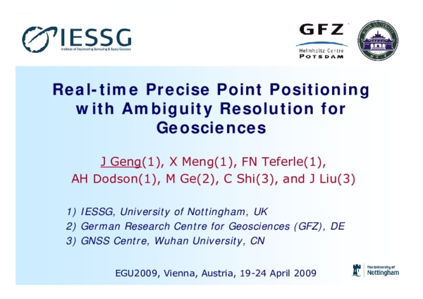 (PDF) Real-time Precise Point Positioning with Ambiguity Resolution for ...