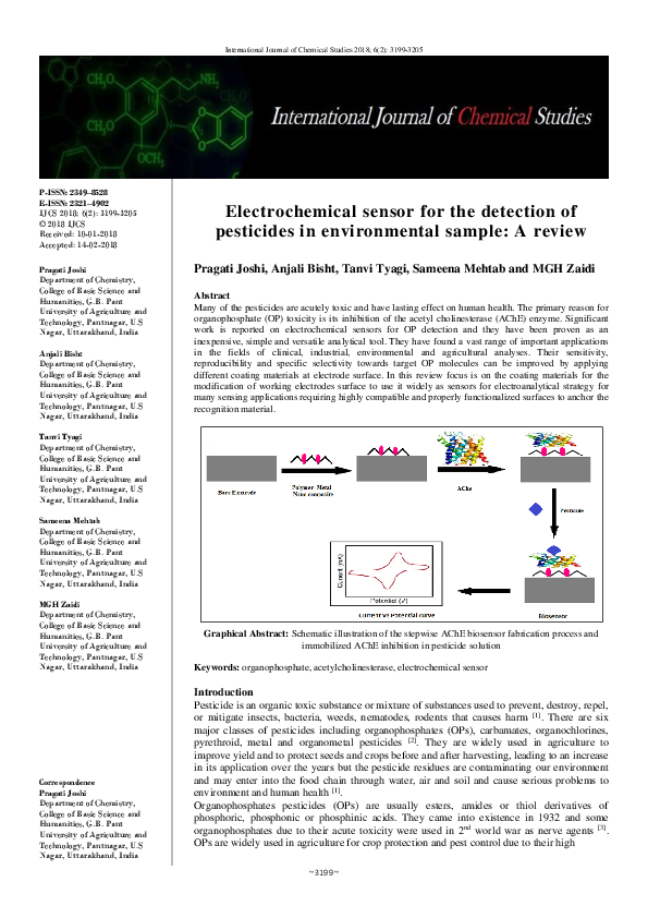 (PDF) Electrochemical sensor for the detection of pesticides in ...