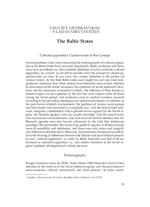 (PDF) The Baltic States