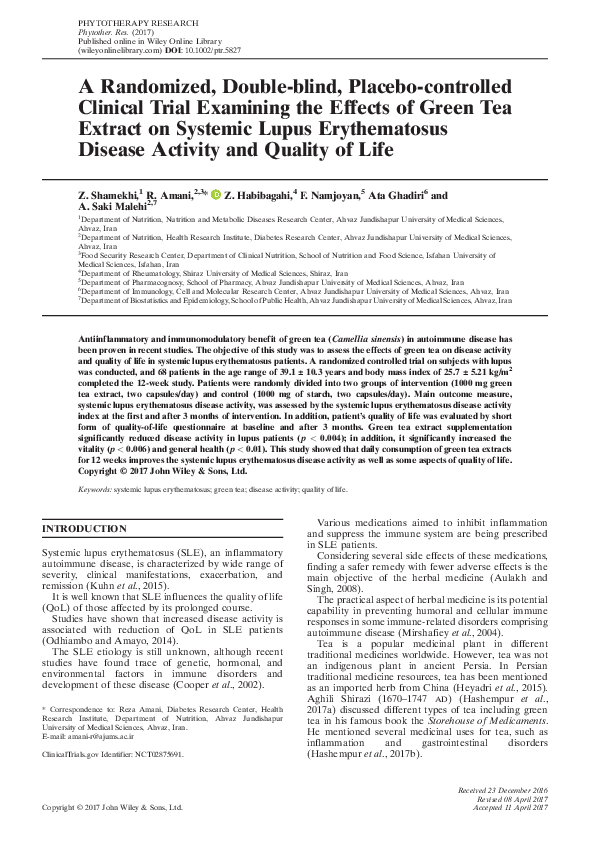 (PDF) A Randomized, Double-Blind, Placebo-Controlled Clinical Trial to ...