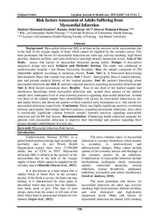 (PDF) Risk factors Assessment of Adults Suffering from Myocardial ...