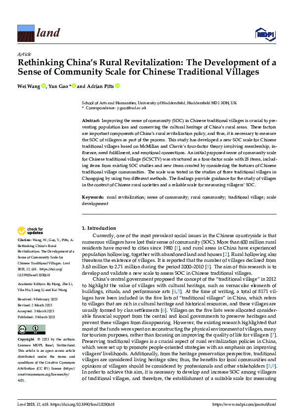 (PDF) Rethinking China's Rural Revitalization: The Development of a ...