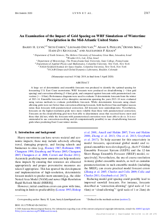 (PDF) An Examination of the Impact of Grid Spacing on WRF Simulations ...